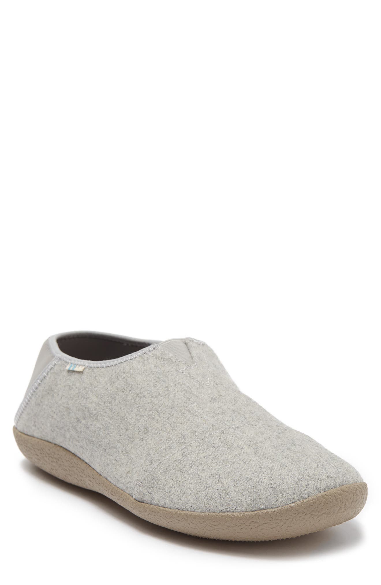 Toms Rodeo Felted Faux Fur Lined Slipper In Drizzle Grey Felt