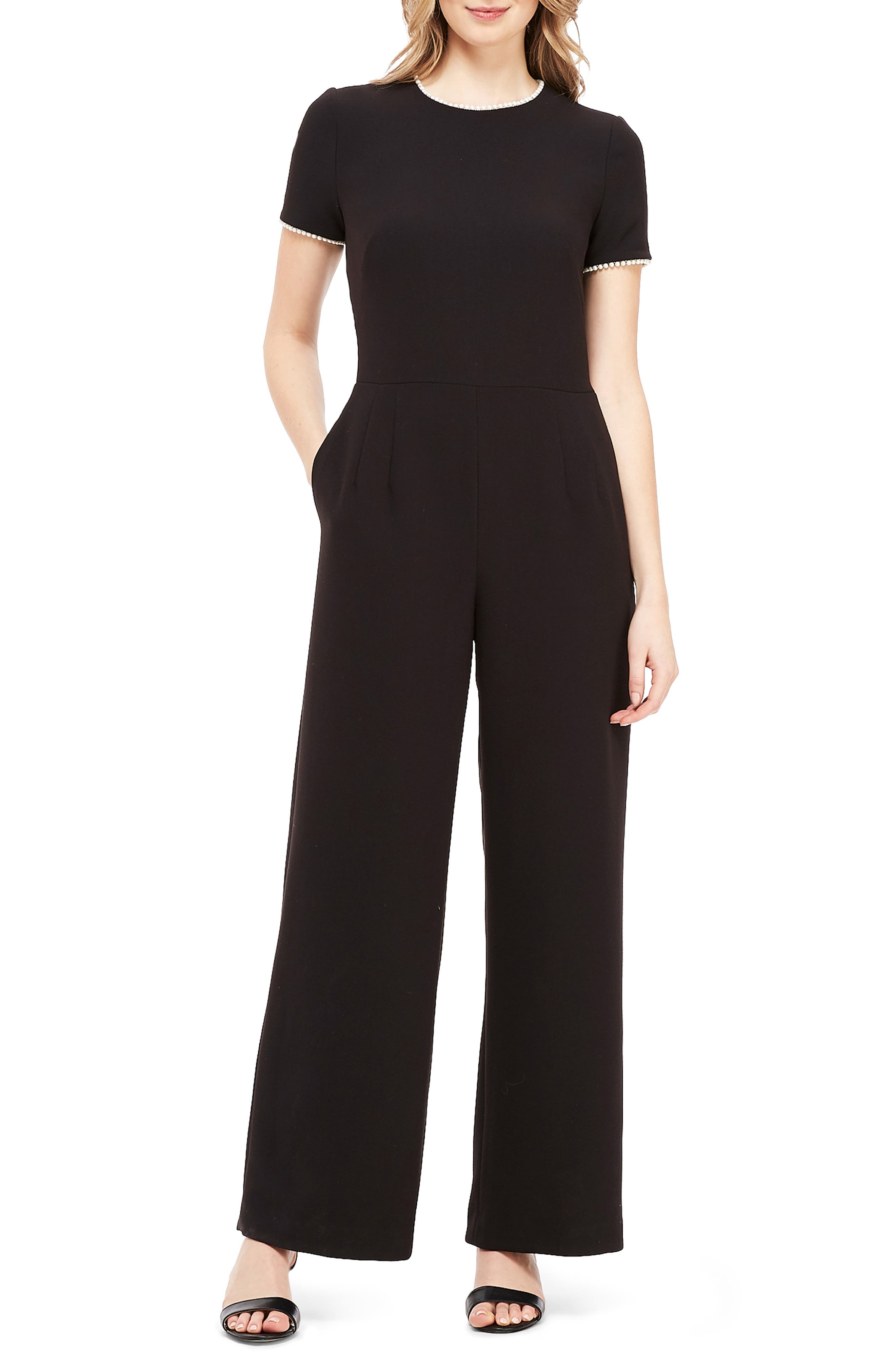 crepe wide leg jumpsuit