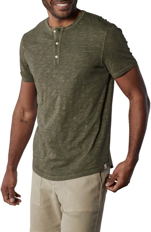 The Normal Brand Legacy Cotton Henley In Dusty Olive