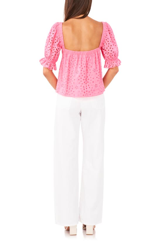 Shop 1.state Eyelet Puff Sleeve Top In Island Bloom