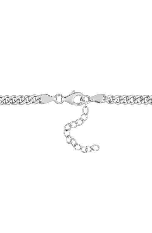 Delmar Lab-grown Sapphire Pendant Necklace In Blue