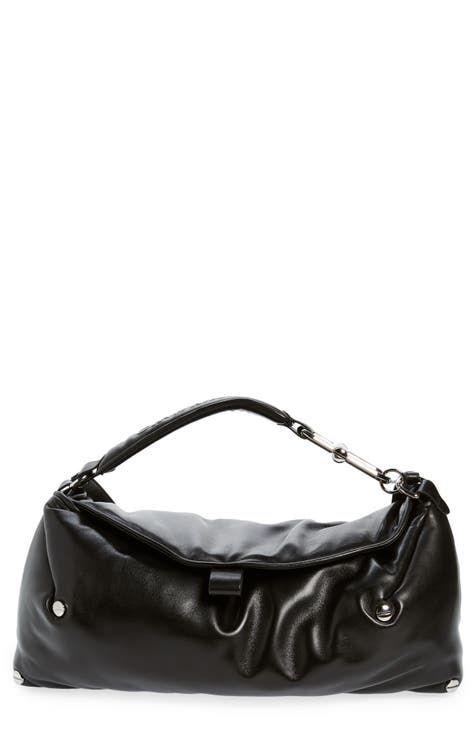 OFF-WHITE Binder Clip Shoulder Bag Black White Blue Pink in Leather with  Gun-metal - US