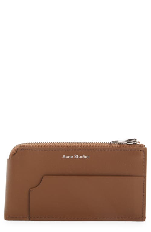 Acne Studios Large Garnet Leather Zip Wallet in Camel Brown at Nordstrom