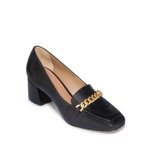 Shop Bernardo Footwear Avery Heeled Chain Loafer In Black