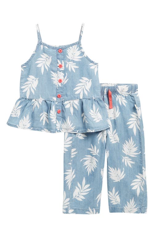 Sammy + Nat Peplum Tank Top & Pants Set In Blue
