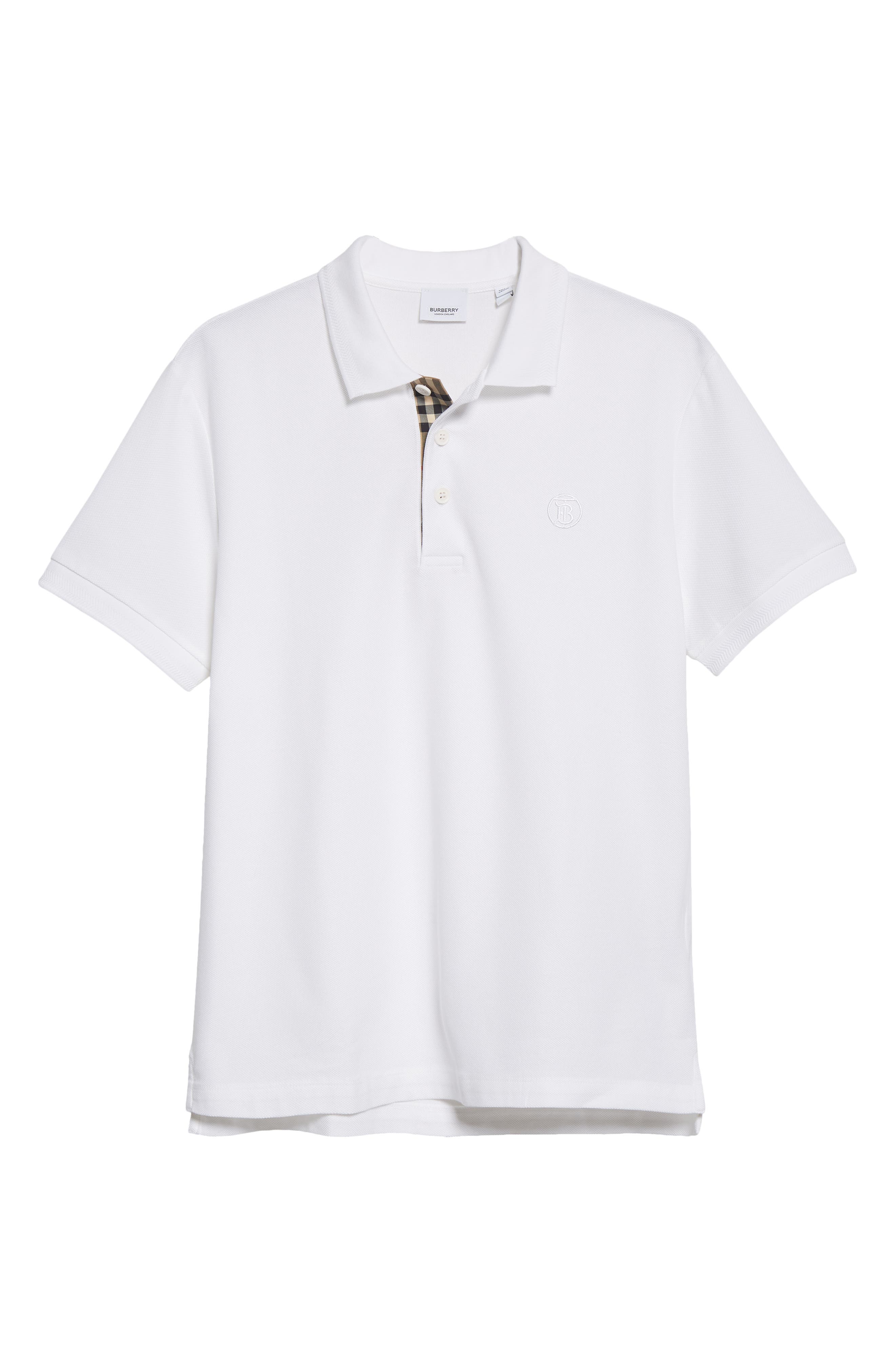 Burberry Monogram-Motif Piqué Cotton Polo Shirt Black