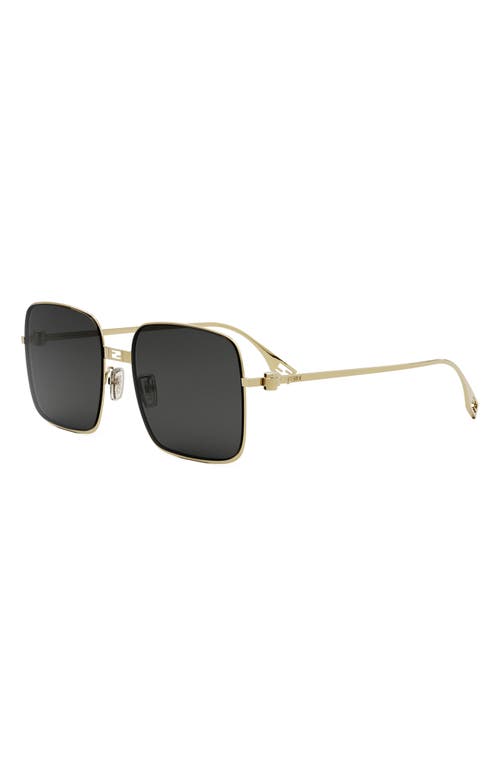 Shop Fendi The  Baguette 55mm Geometric Sunglasses In Shiny Endura Gold/smoke