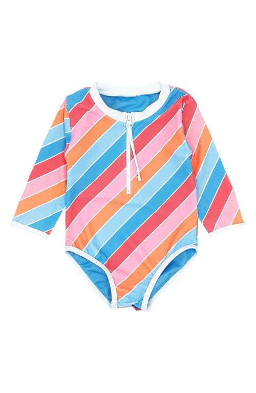 Feather 4 Arrow Sun Seeker Long Sleeve Rashguard Swimsuit in Blue Multi 