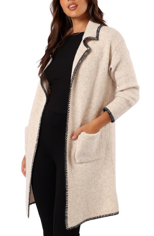 Petal And Pup Petal & Pup Oaklynn Whipstitched Sweater Coat In Neutral