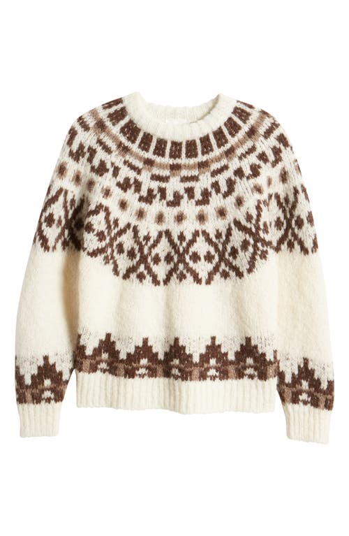 Shop Frame Fair Isle Alpaca Blend Sweater In Cream Multi