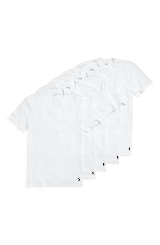 Polo Ralph Lauren 5pack Relaxed Fit Vneck Undershirts In White ModeSens