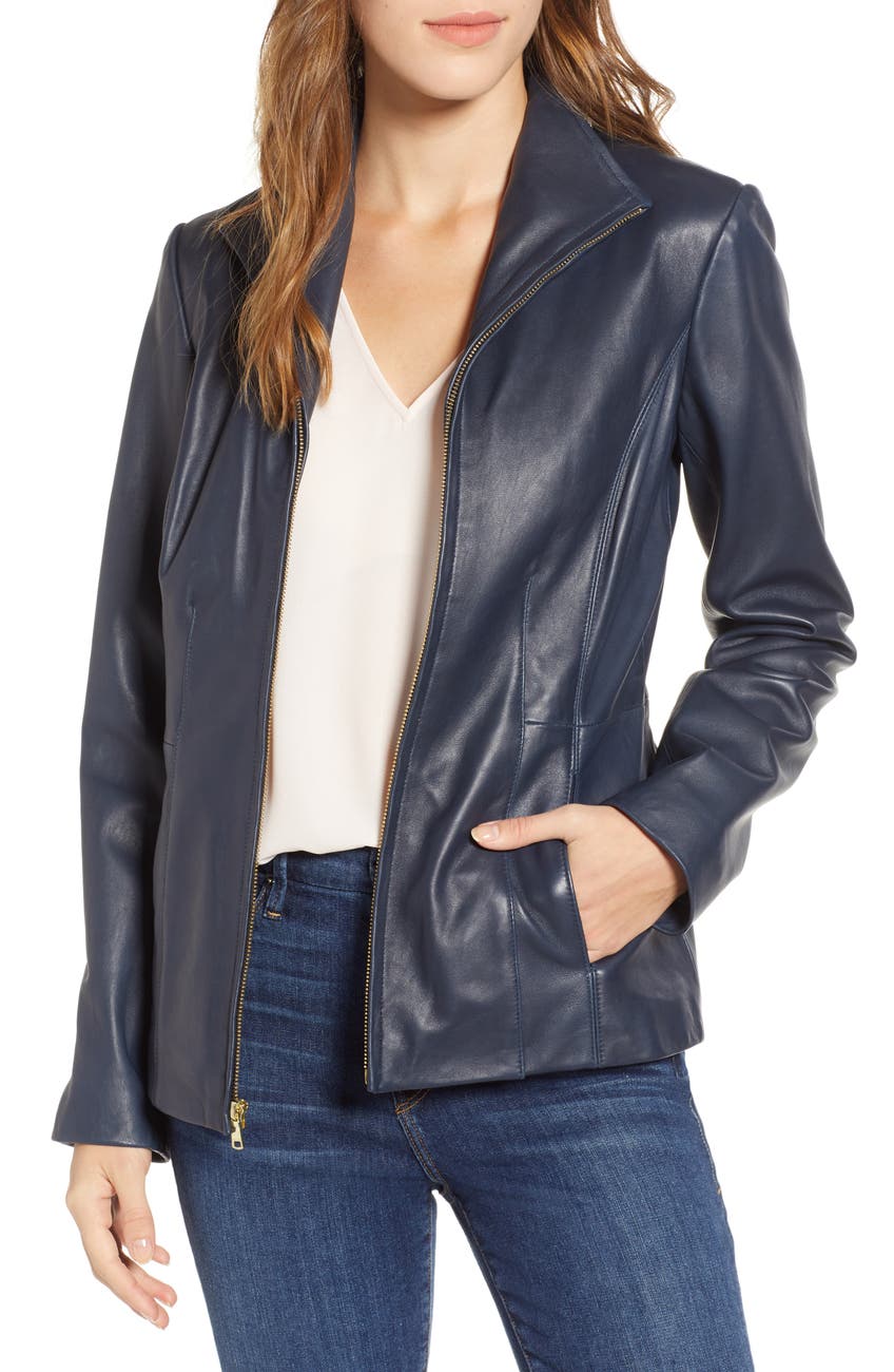 COLE HAAN SIGNATURE Cole Haan Lambskin Leather Jacket Nordstrom Rack