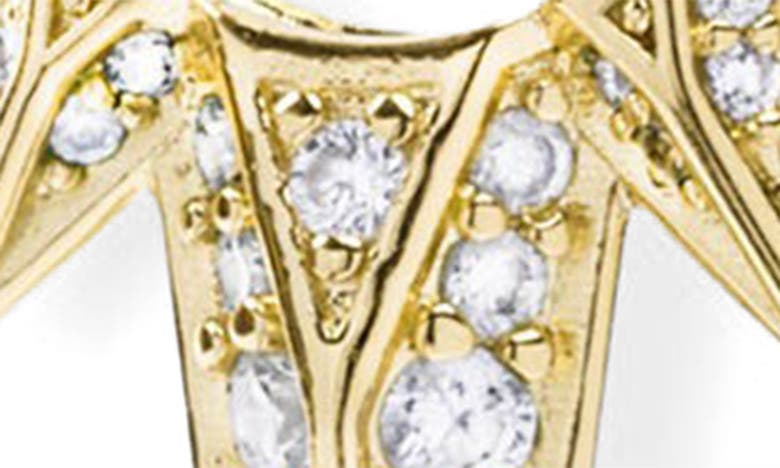 Melinda Maria Gabriella Pavé Triple Spike Hoop Earrings In Gold