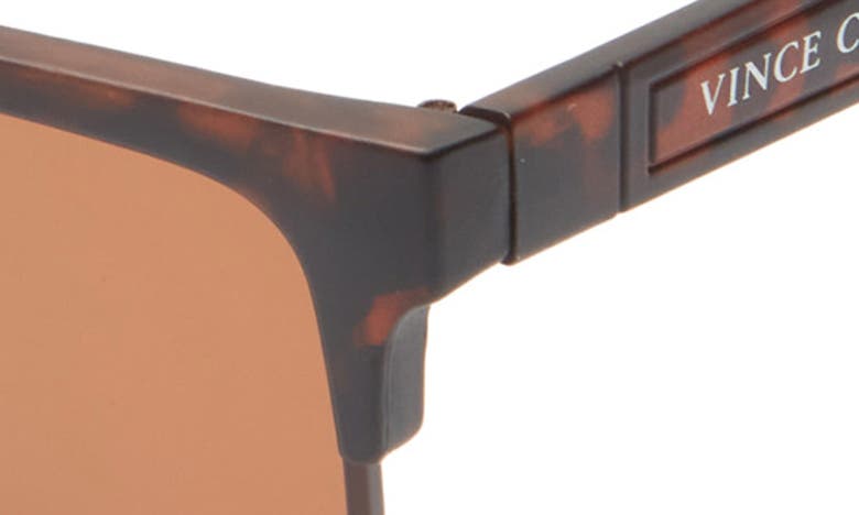 Shop Vince Camuto Square Half Frame Sunglasses In Tortoise