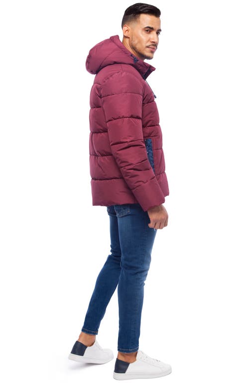 Rokka&rolla Heavyweight Thermal Heat Puffer Jacket In Burgundy