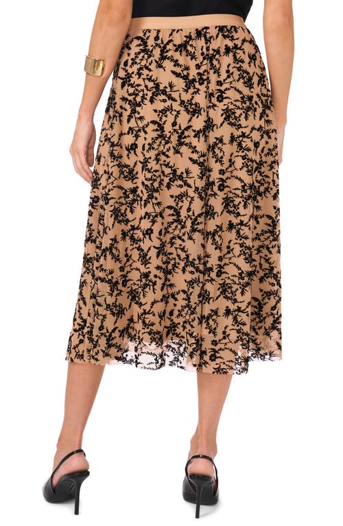 VINCE CAMUTO VINCE CAMUTO FLORAL FLOCK MESH SKIRT 