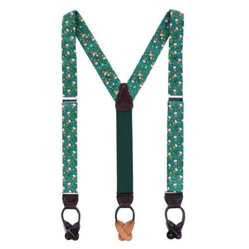 Trafalgar Cheers To St. Patrick's Day Silk Button End Suspenders In Multiple