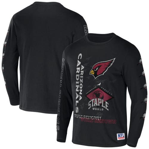Men's NFL x Staple Black Arizona Cardinals World Renowned Long Sleeve T-Shirt