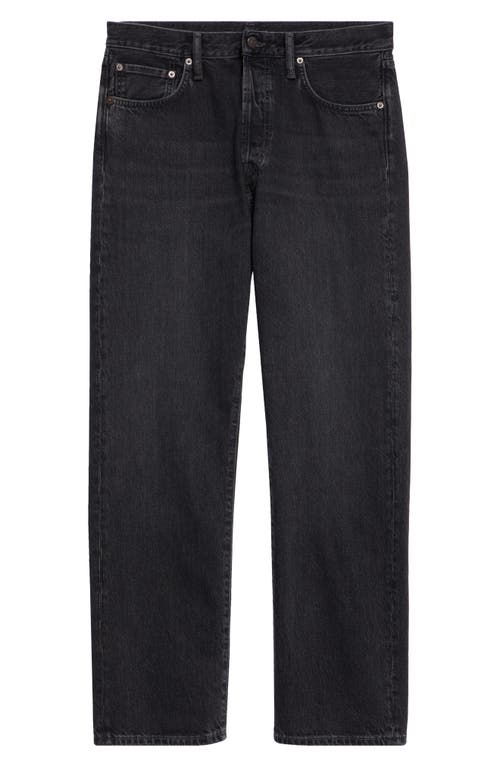 Acne Studios Distressed Organic High-rise Wide-leg Jeans In Black
