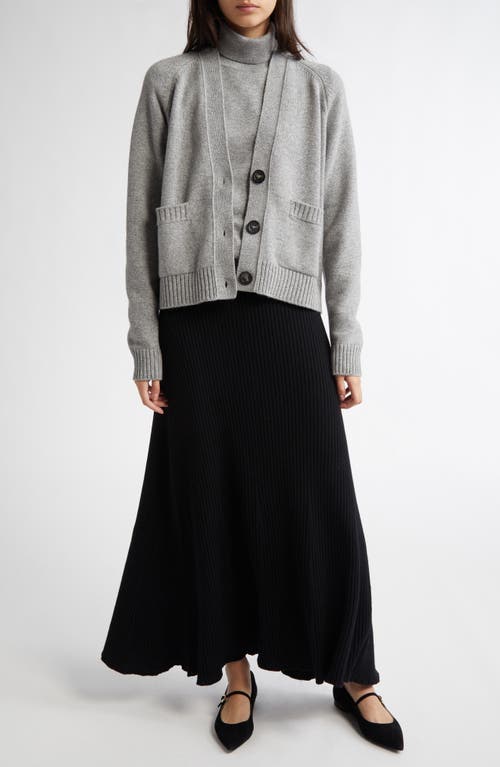 Shop Johnstons Of Elgin Cashmere Rib A-line Sweater Skirt In Black