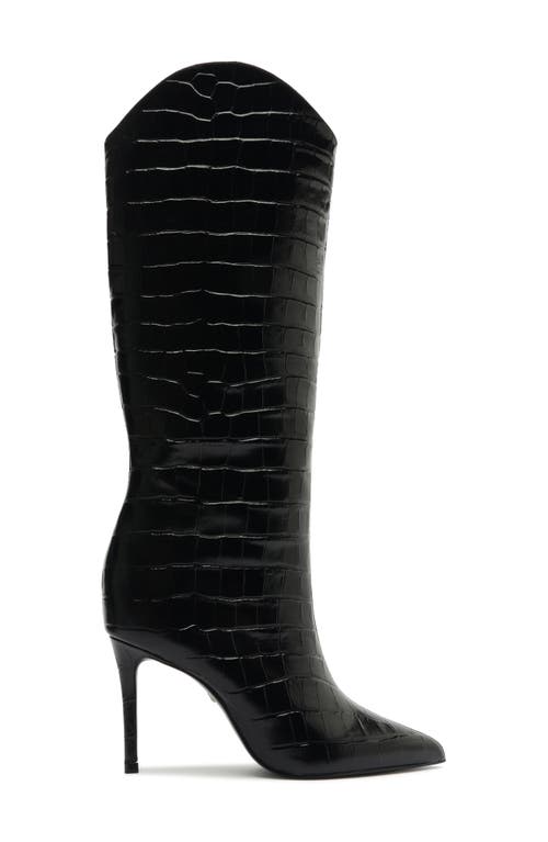 Shop Schutz Maryana Pointed Toe Knee High Boot In Black