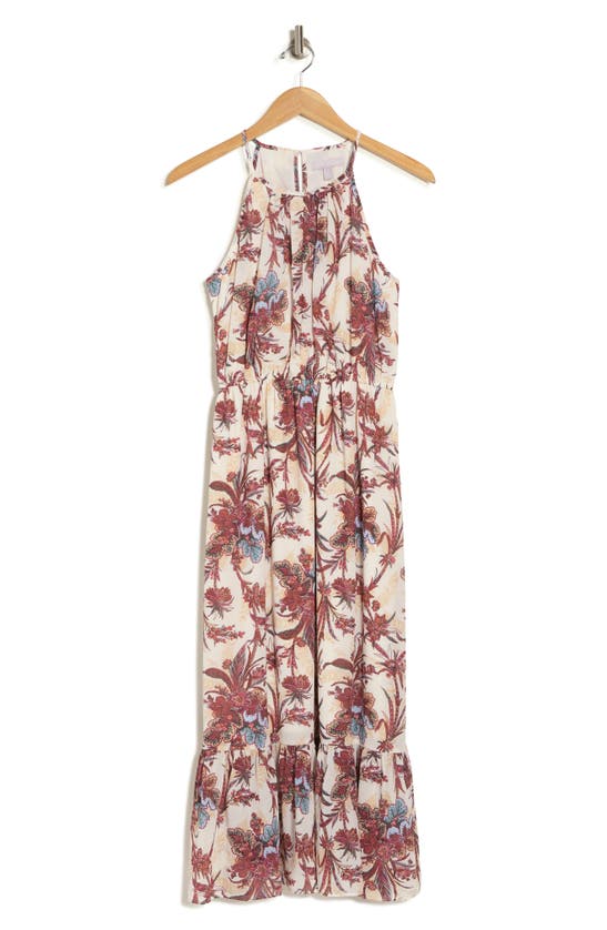 Shop Chelsea28 Floral Print Halter Dress In Ivory- Pink Regency Toile