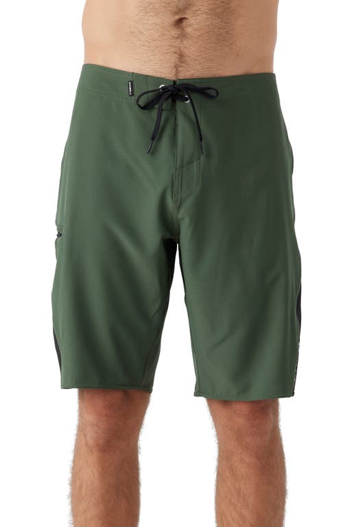 Superfreak Solid 21 Water Resistant Swim Trunks in Dark Olive