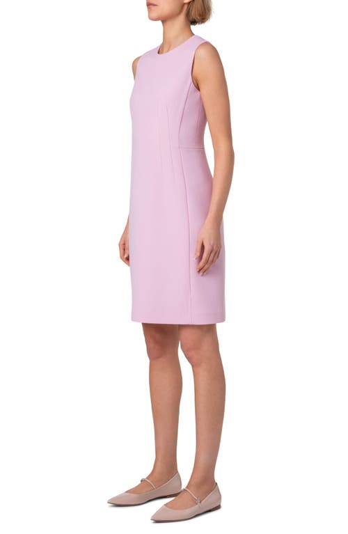 Shop Akris Wool Double Face Crepe Sheath Dress In Lotus