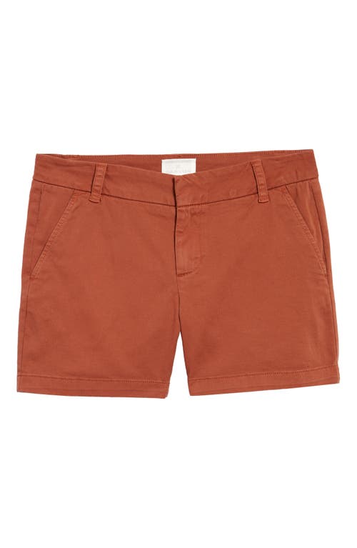 caslon(r) Cotton Blend Twill Shorts in Rust Sequoia