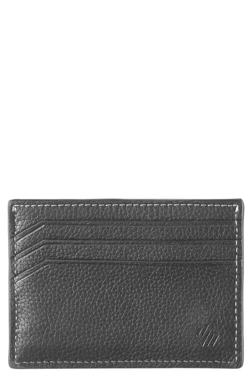 Kingston Leather Card Case in Black Pebbled