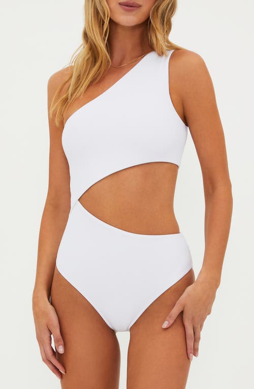 Shop Beach Riot Celine Cutout One-shoulder One-piece Swimsuit In White