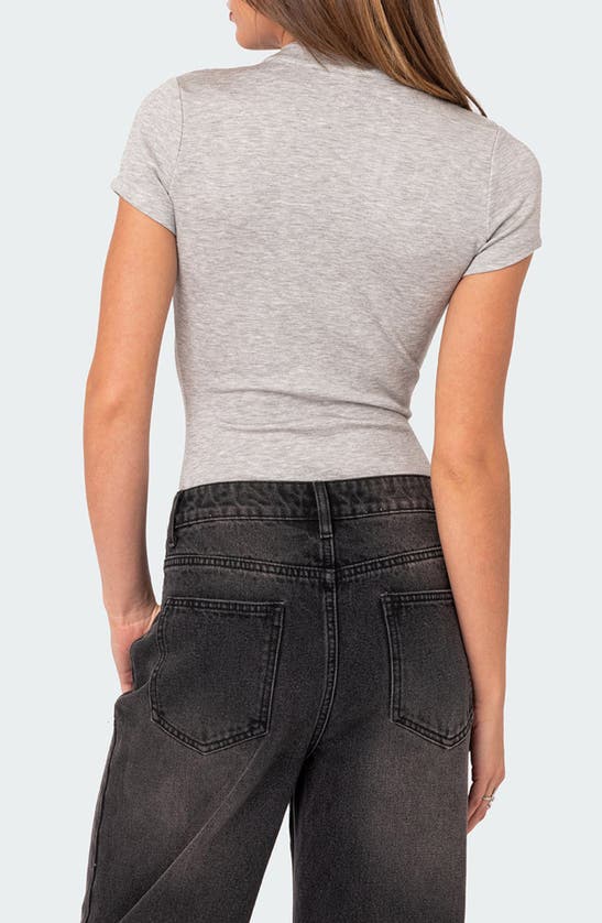 Edikted So Chill Bodysuit In Gray-melange
