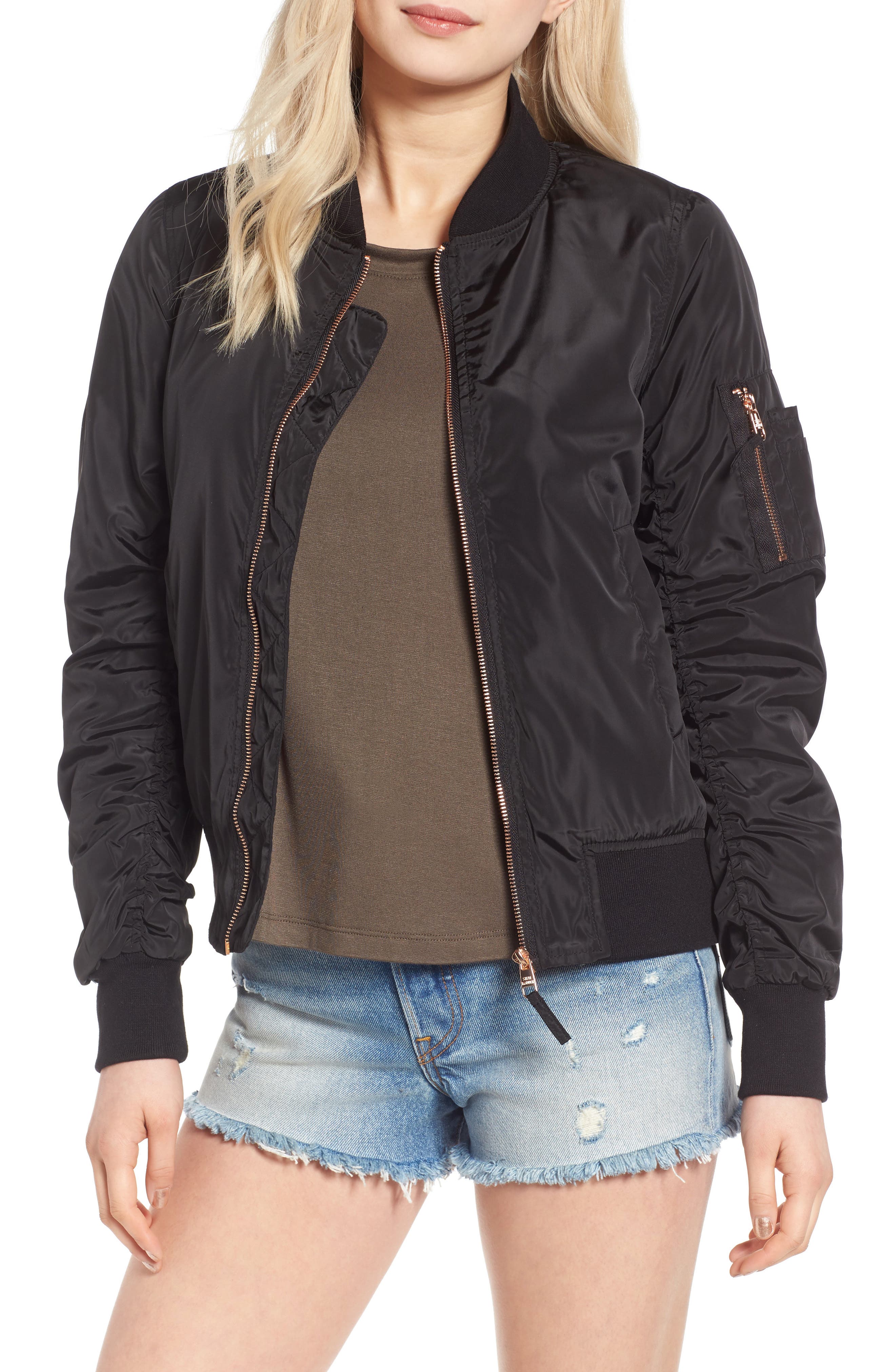 Steve Madden Side Zip Bomber Jacket Nordstrom