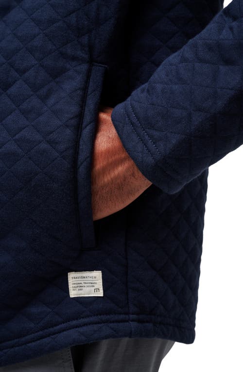 Travismathew Transatlantic Quilted Henley Pullover In Total Eclipse