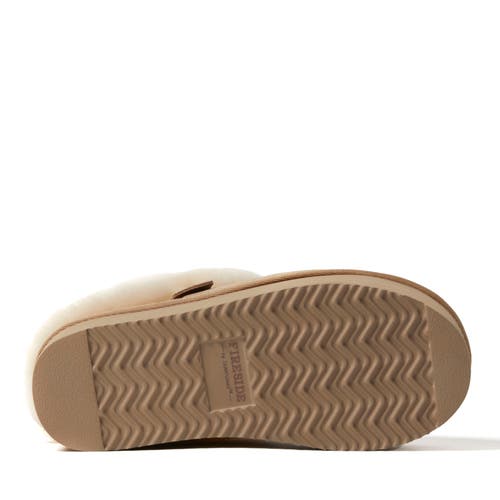 Dearfoams Fireside By Women's Bendigo Genuine Shearling Quilted Platform Clog In Sand