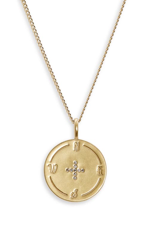 Carina Chain Compass Pendant Necklace in Gold