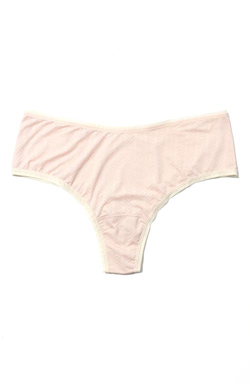 Shop Hanky Panky Movecalm High Waist Thong In Pearl/marsmallow