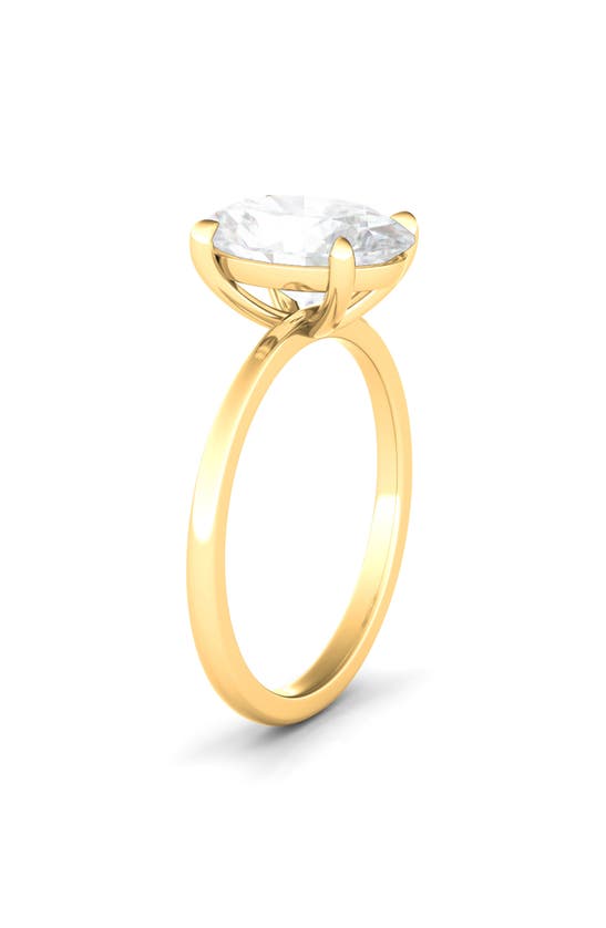 Shop Hautecarat 18k White Gold Oval Cut Lab Created Diamond Engagement Ring In 18k Yellow Gold