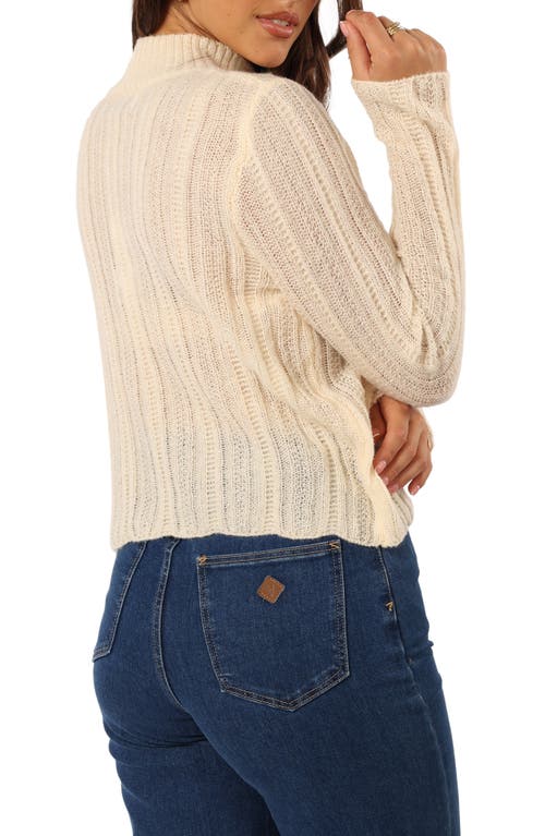 Petal And Pup Petal & Pup Wynford Scallop Mock Neck Sweater In Neutral