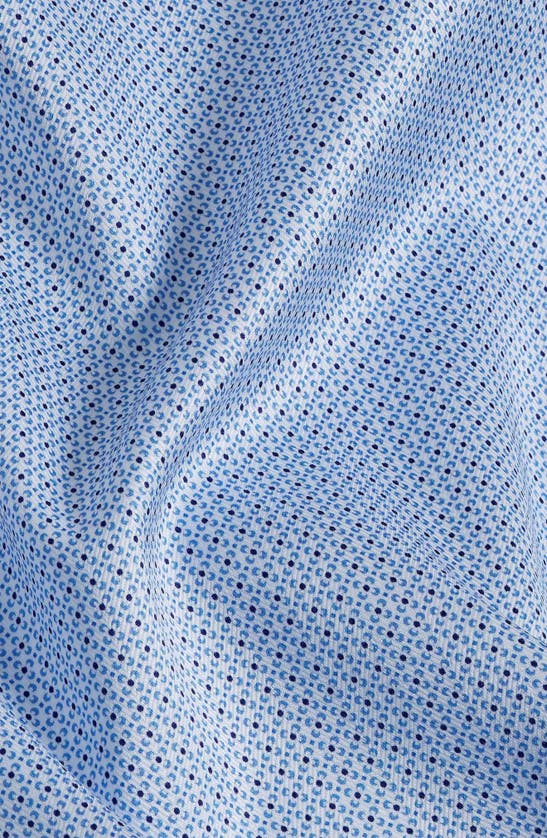 Shop David Donahue Slim Fit Neat Print Herringbone Dress Shirt In Sky