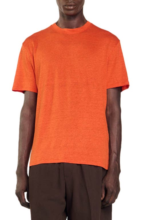 sandro Clash Linen Crewneck T-Shirt at Nordstrom,