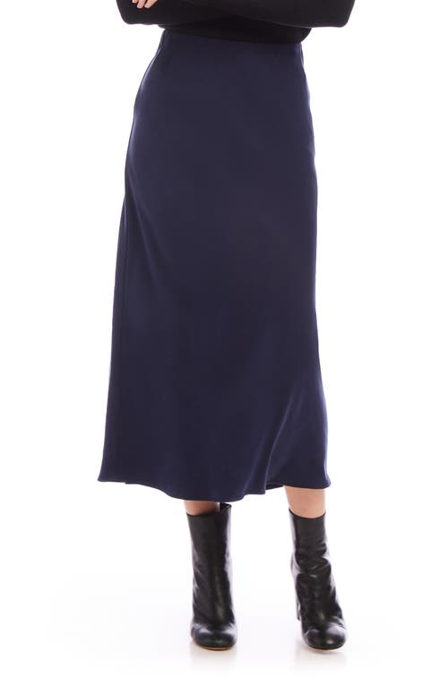 Shop Karen Kane Bias Cut Midi Skirt In Navy