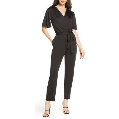 Fraiche By J Wrap Jumpsuit, Black