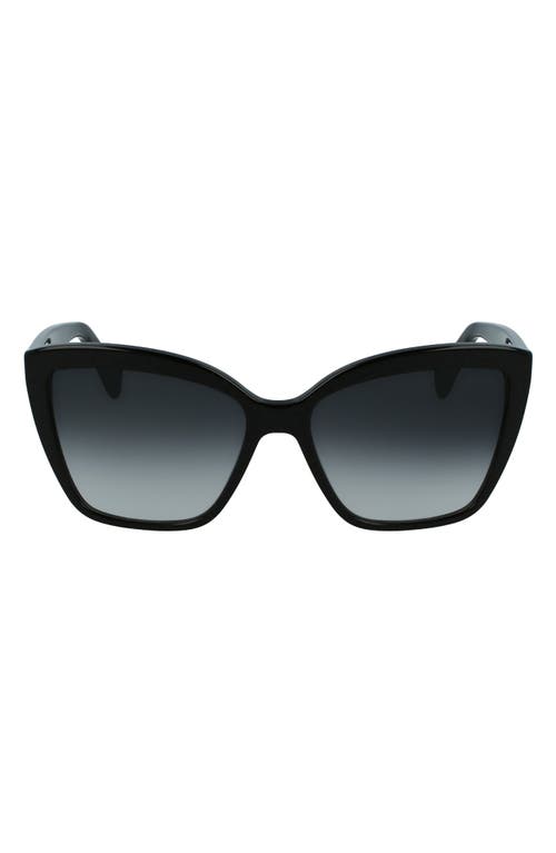 Lanvin 59mm Signature Rectangular Sunglasses in Black