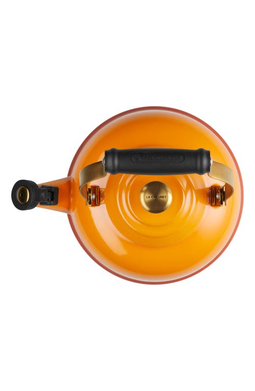 Le Creuset Noël Collection Whistling Tea Kettle In Persimmon