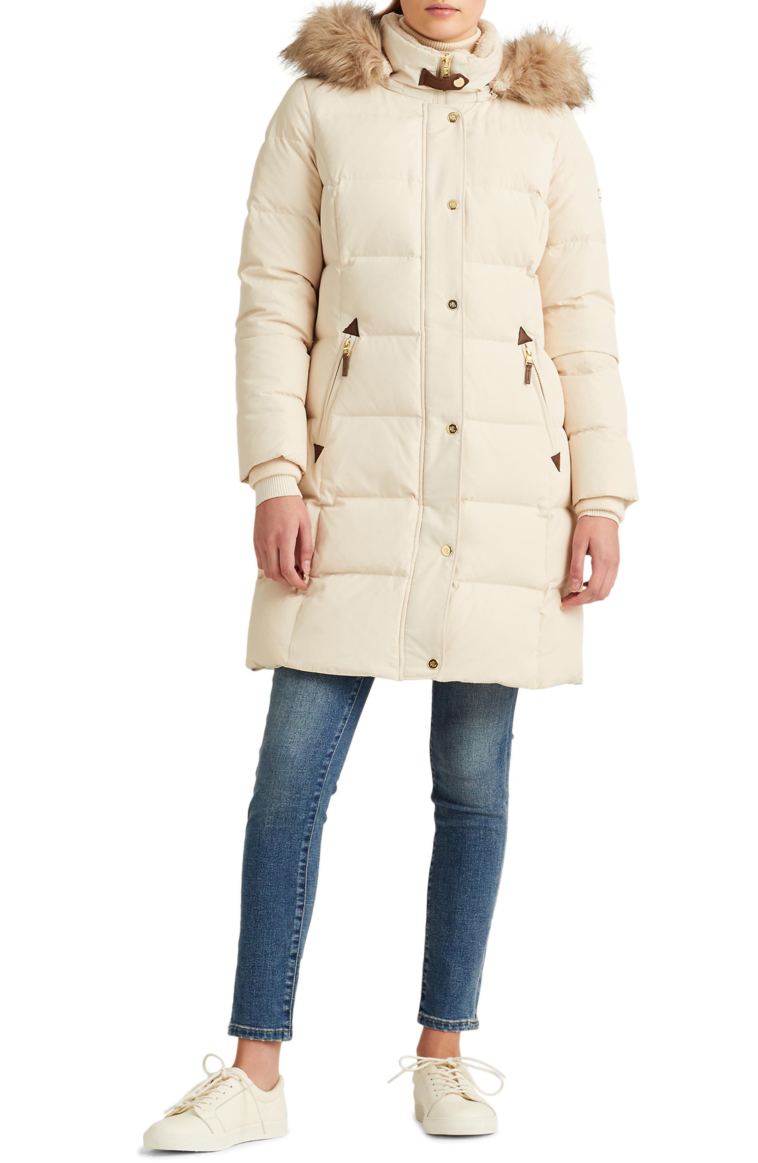 ralph lauren faux fur puffer coat