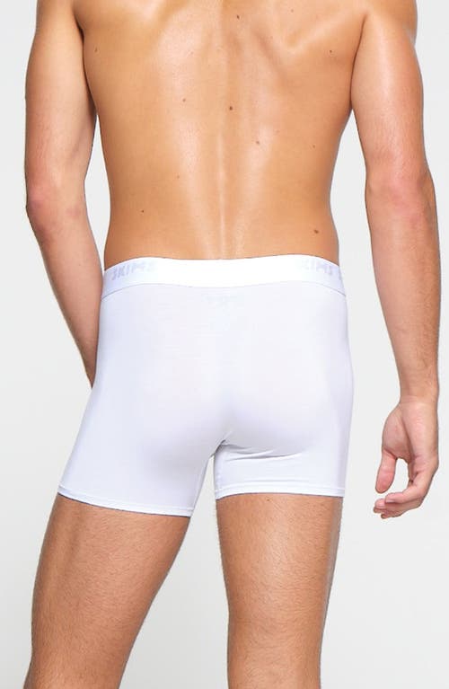 Shop Skims 3-inch Stretch Modal Boxer Briefs In Chalk