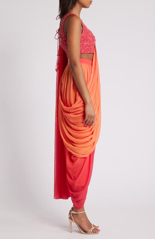 Shop Sani Asra Dhoti Set In Sunset Ombre