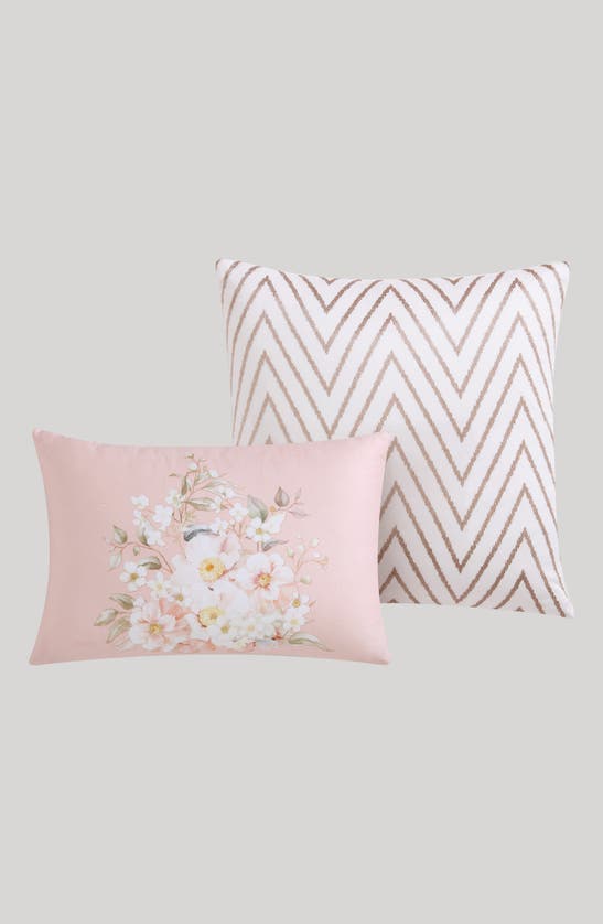 Shop Bebejan Blush Flowers 5-piece Reversible Comforter Set In Midnight