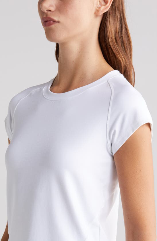 Shop Zella Replay Piqué Performance T-shirt In White